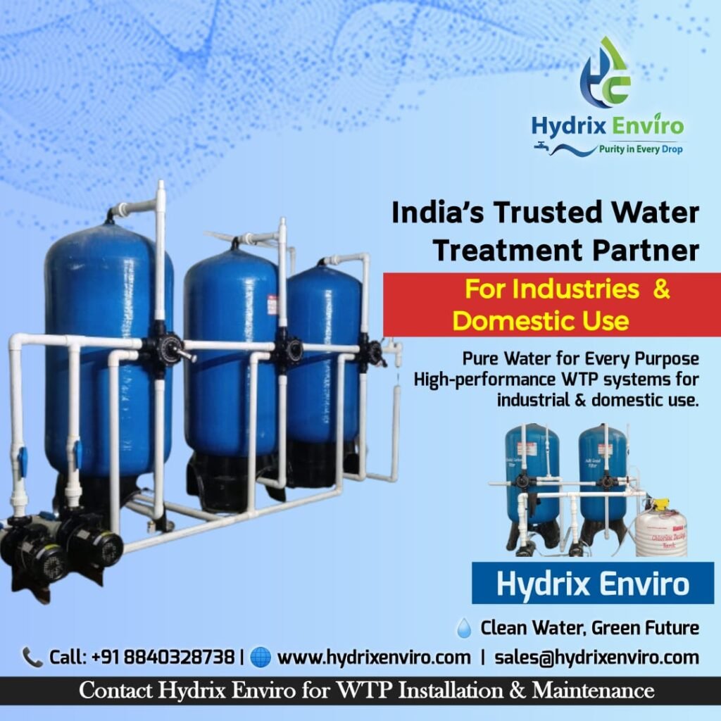 WTP plant supplier India, water purification system Haryana, industrial water treatment